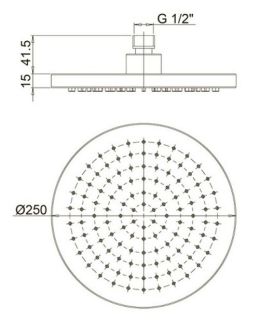 Верхний душ Paini 50CR759TCARE25E 25см хром